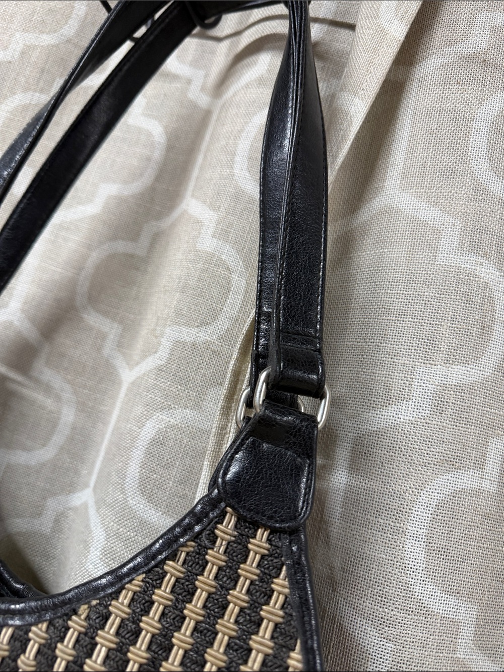 The Sak Black and Tan Woven Crescent Shoulder Bag structure - Picture 3 of 7
